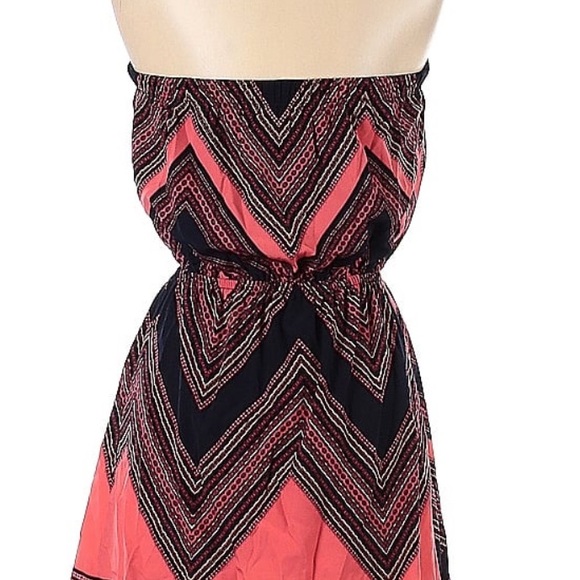 Express Smocked Waist Tube Dress Strapless Sundress Sz Medium - Picture 2 of 3